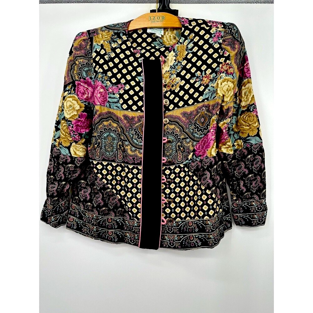Ladyβ carol Petites of New York Jacket Women's Small Petite Patchwork vintage